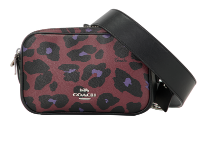 Jes Double Zip Crossbody, &pound;120, Handbags, Purple, Leather, Front view